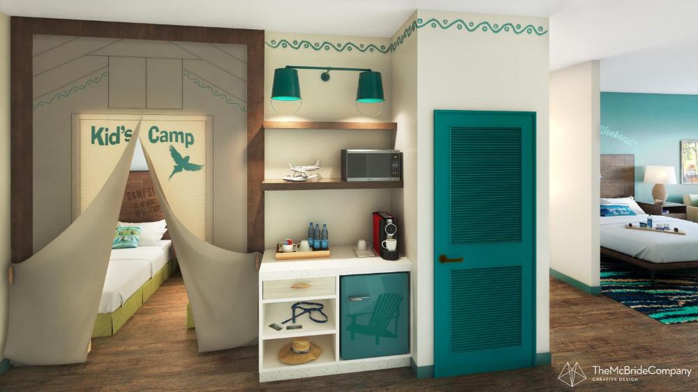 Deluxe Double Queen with Twin Beds interior
